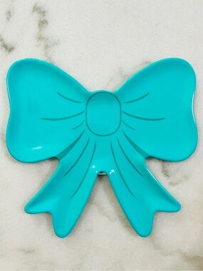 Bow Plate The Spring Shop Teal Green Bow Plate- Party Bow Tray -Bow Dish NEW